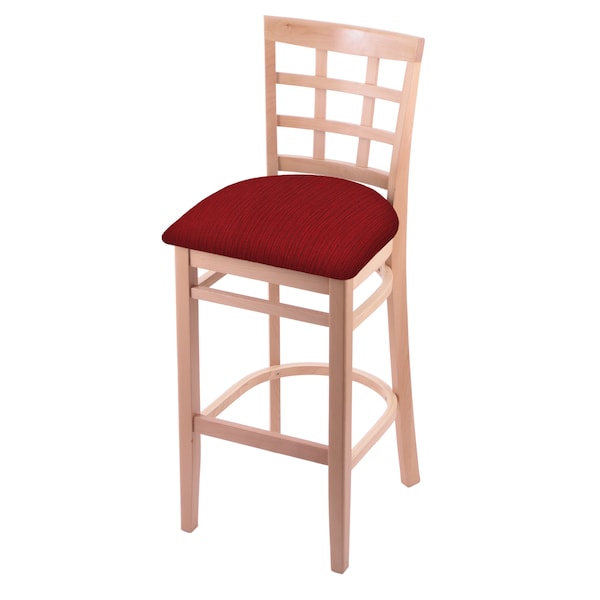 25" Counter Stool, Natural Finish, Graph Ruby Seat
